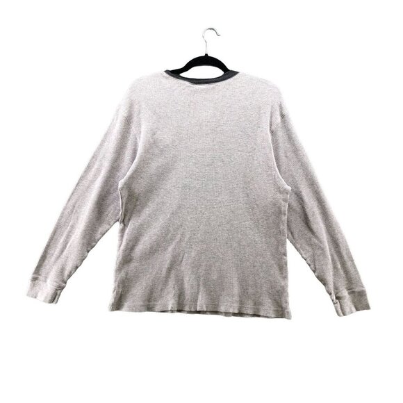 Vintage Disney Thermal Henley Shirt Mens S Gray Grumpy Embroidered Snow White - Picture 2 of 11